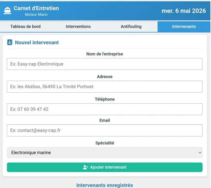 carnet entretien voilier